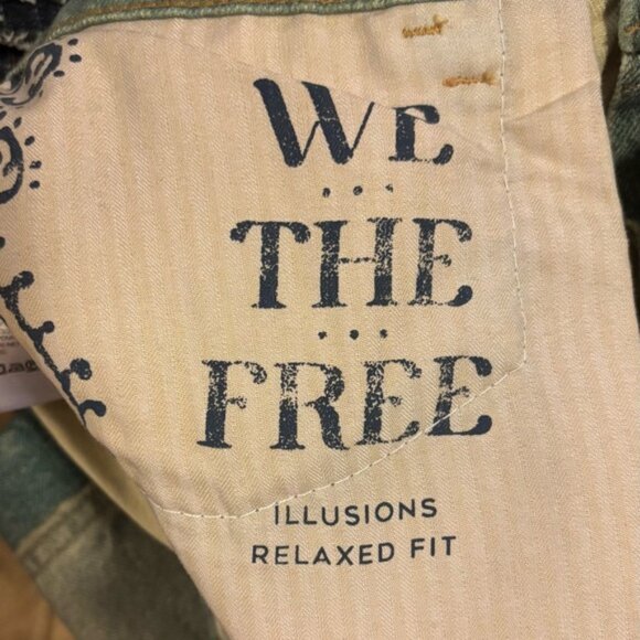 NWT Free People We The Free Illusions Patchwork Barrel Leg Jeans sz 30 - Picture 5 of 11